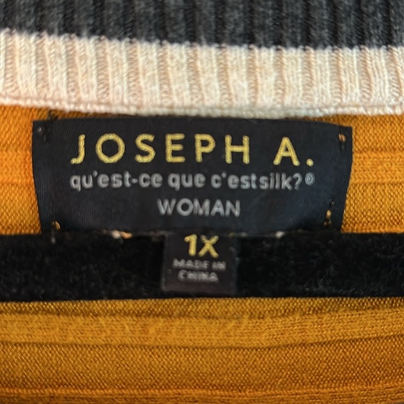 Joseph A Qu'est-ce Que C'est Color-block Sweater Gold Button Embellishments 1X - Picture 3 of 8